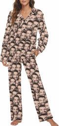 MyPupSocks Custom Face Pajamas for Women Set, Personalized Photo Long Sleepwear by MyPupSocks