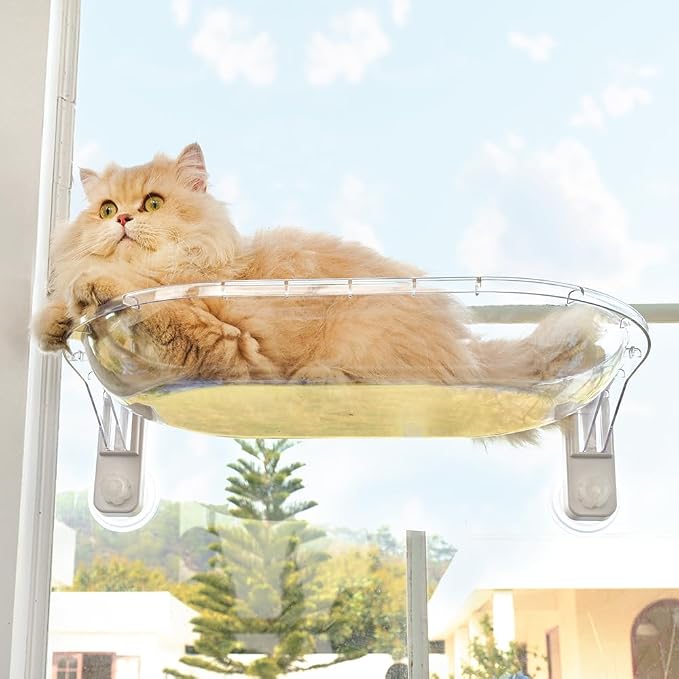 AMOSIJOY Transparent Cat Window Perch, Panoramic Space Capsule Window Seat by AMOSIJOY