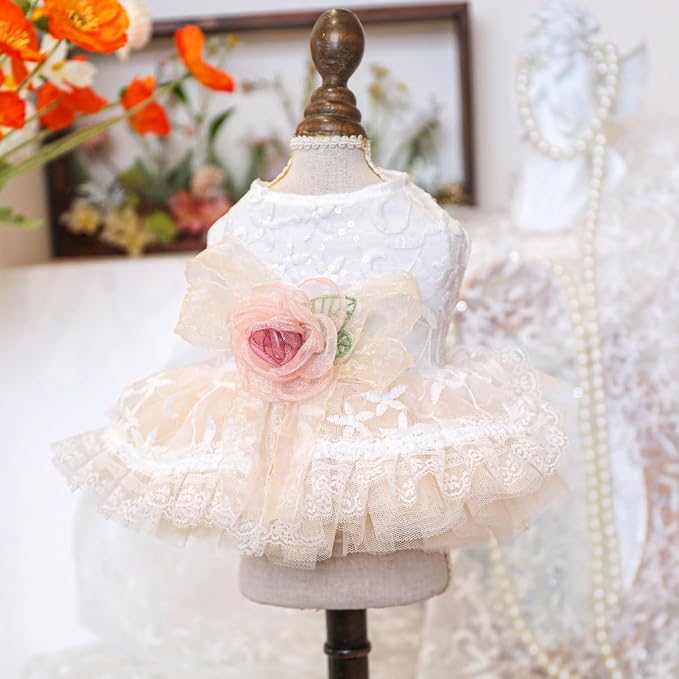 Fashion Sweet Puppy Dog Blingbling Princess Skirt Pet Dog Lace Cake Camisole - Image 2