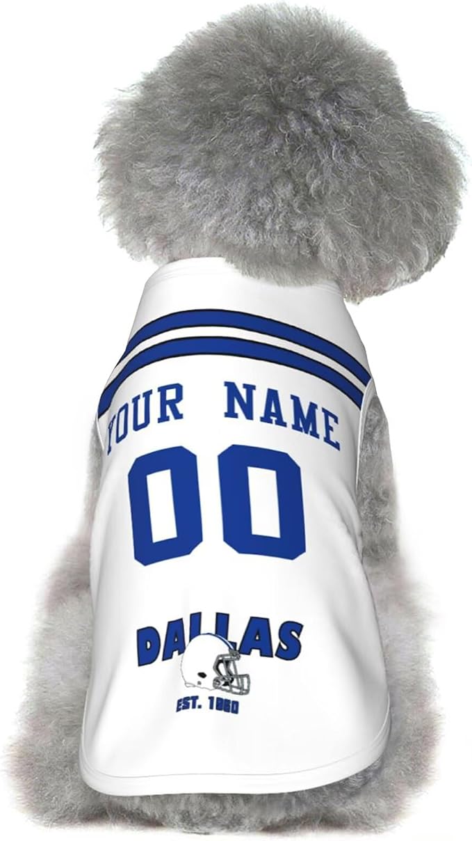 Dallas Dog Clothes Jersey Pet Jersey Customized Any Name & Number S-5XL - Image 7