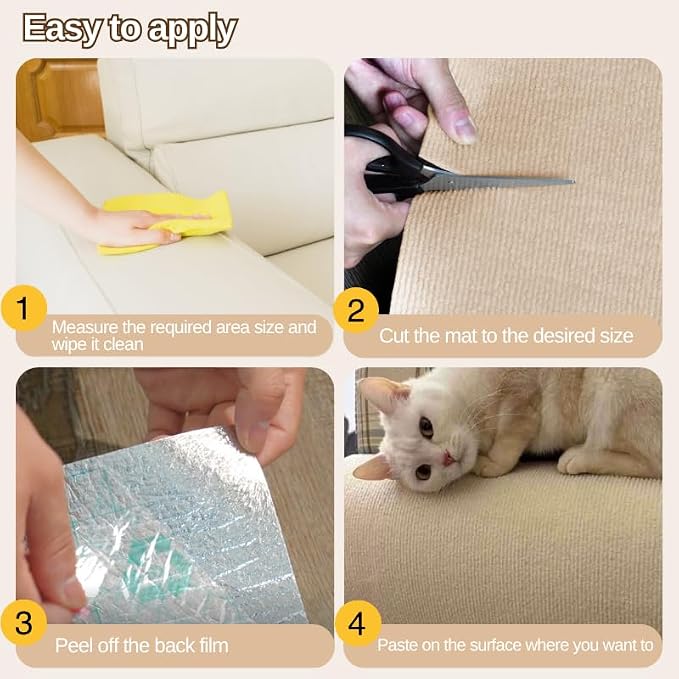 78.7"x15.8" Cat Scratching Carpet Mat Furniture Protector, Covering DIY Cat - Image 5