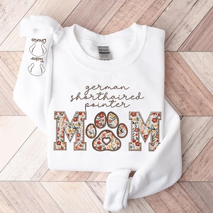 CHILLEVER Personalized Embroidered Dog Mom Sweatshirt, Dog Mama Crewneck - Image 2
