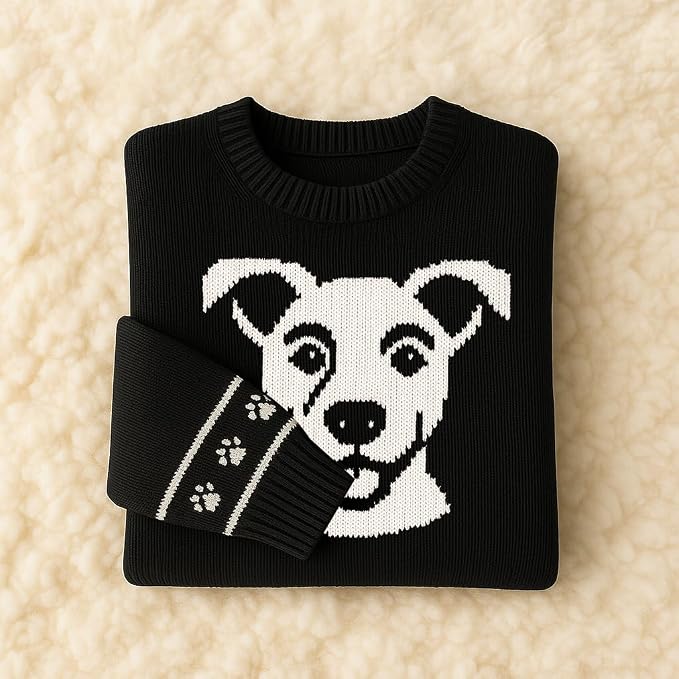Custom Dog Knit Sweater for Women Personalized Pet Paw Print Pullover Dog Mom - Image 7