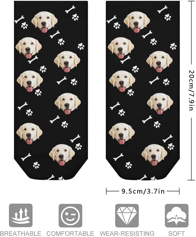 Personalized Ankle Socks with Face Custom Photo Socks Low Cut Ankle Socks - Image 3