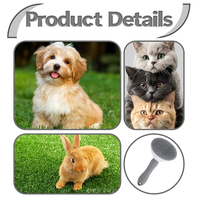 Cat Brush for Shedding & Grooming, Self-Cleaning Cat Slicker Brush - Image 6