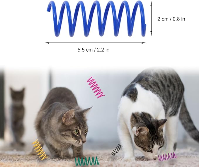 48PCS 12Colors Cat Spring Toys for Indoor Cats, Interactive Coil Springs for - Image 2