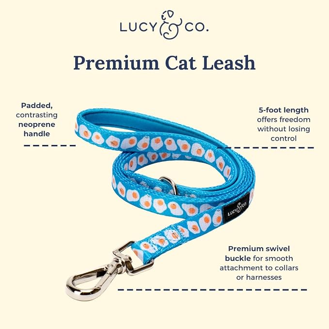 Lucy & Co. Eggcelent Step-in Cat Harness & Leash Bundle – Reflective, - Image 2