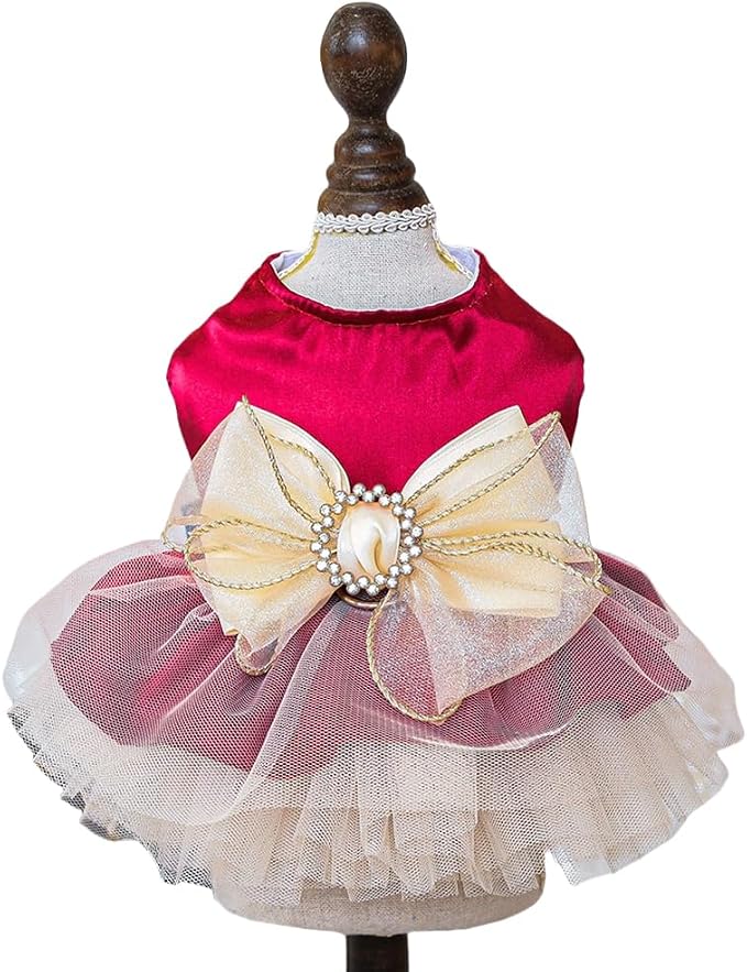 Fashion Sweet Puppy Dog Blingbling Princess Skirt Pet Dog Lace Cake Camisole by MaruPetyourkidsfriends