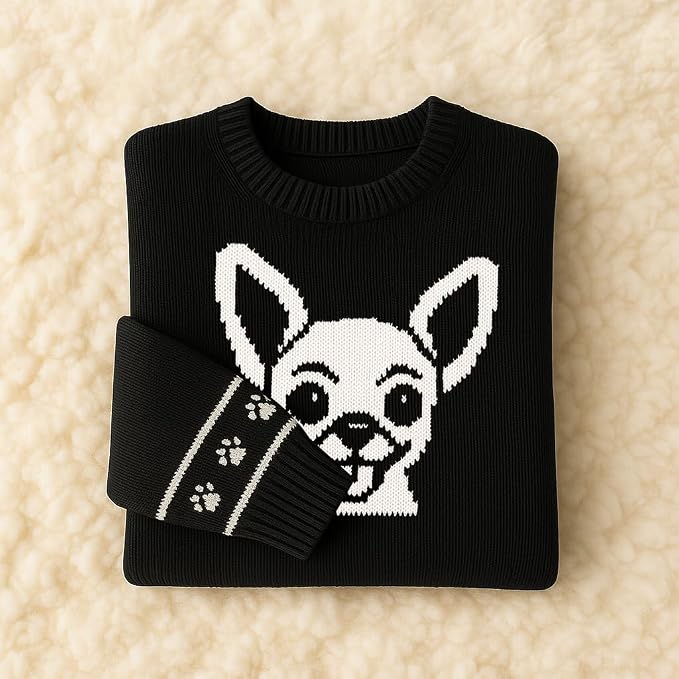 Custom Dog Knit Sweater for Women Personalized Pet Paw Print Pullover Dog Mom - Image 7