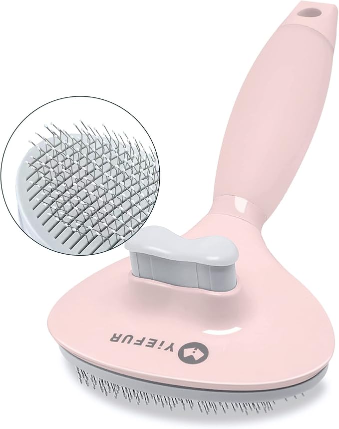 Cat Hair Brush, Soft Silicone Self Cleaning Brush by YiEFUR