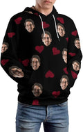 Artsadd Custom Face Unisex athletic Pockets Sweatshirt Loose Hoodie Custom by Artsadd