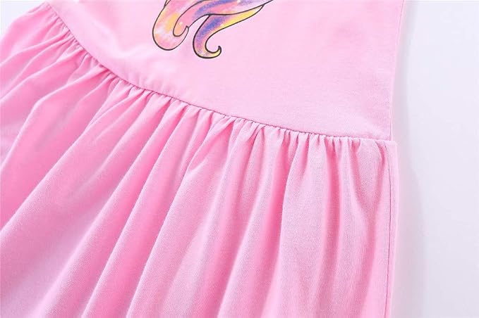 Mud Kingdom Little Girls Dresses Cotton Summer Holiday Cute Cat Dress Short - Image 6