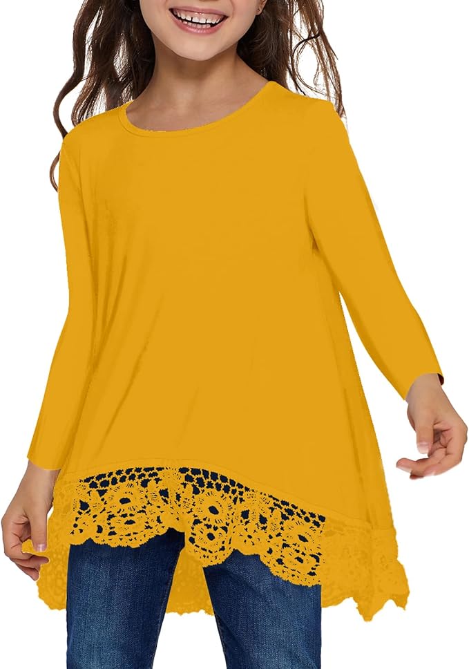 storeofbaby Girls Casual Tunic Tops Short Sleeve Loose Soft Blouse T-Shirt - Image 2