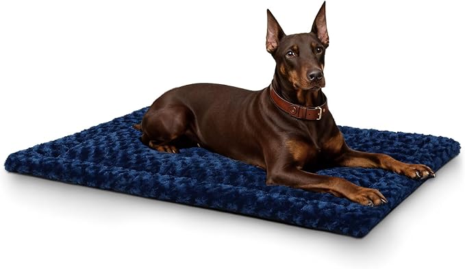 Washable Dog Bed Mat Soft Dog Crate Pad Fluffy Pet Kennel Beds Sleeping Mattress by Exsnugypetproducts