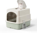 Basics Cat Litter Box with Lid, Fully Enclosed Litter Box with Scoop, Standard by Unknown