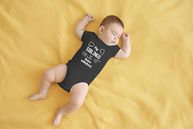 AW Fashions My Siblings Have Whiskers Baby Bodysuit Funny Cute Infant Outfit - Image 5