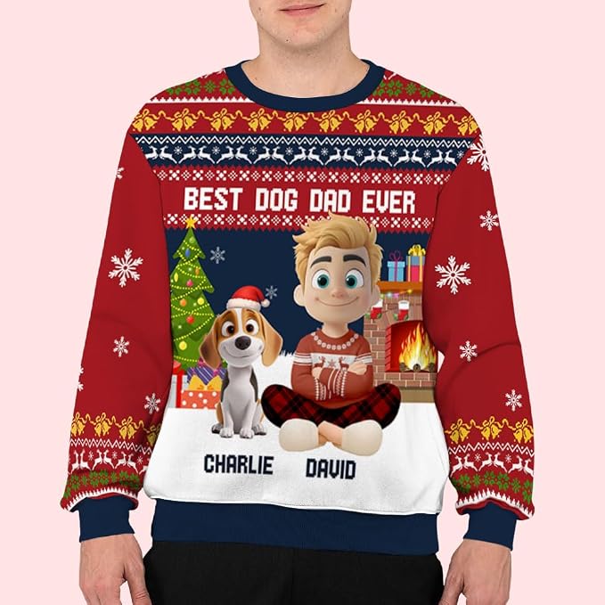 Wrappiness A Girl And Her Dog Christmas Sweatshirt - Image 3
