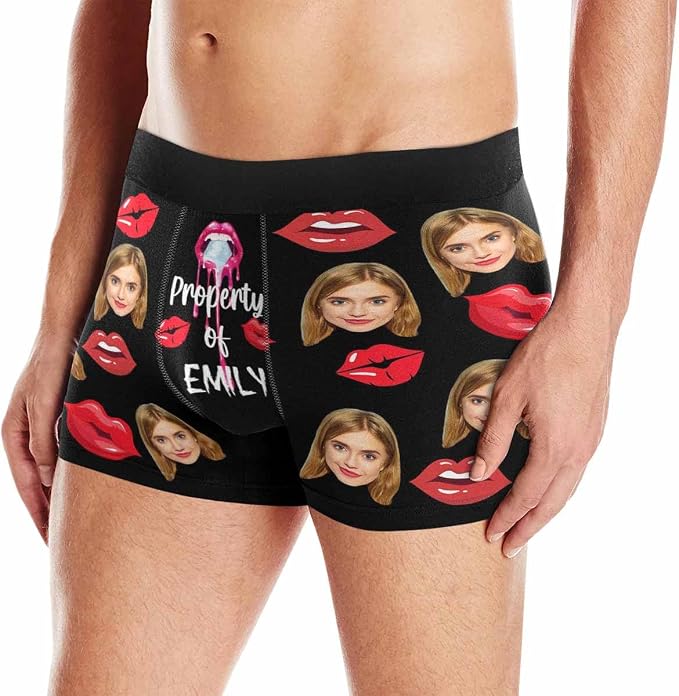 M YESCUSTOM Custom Faces Funny Short Briefs Gift - Image 2