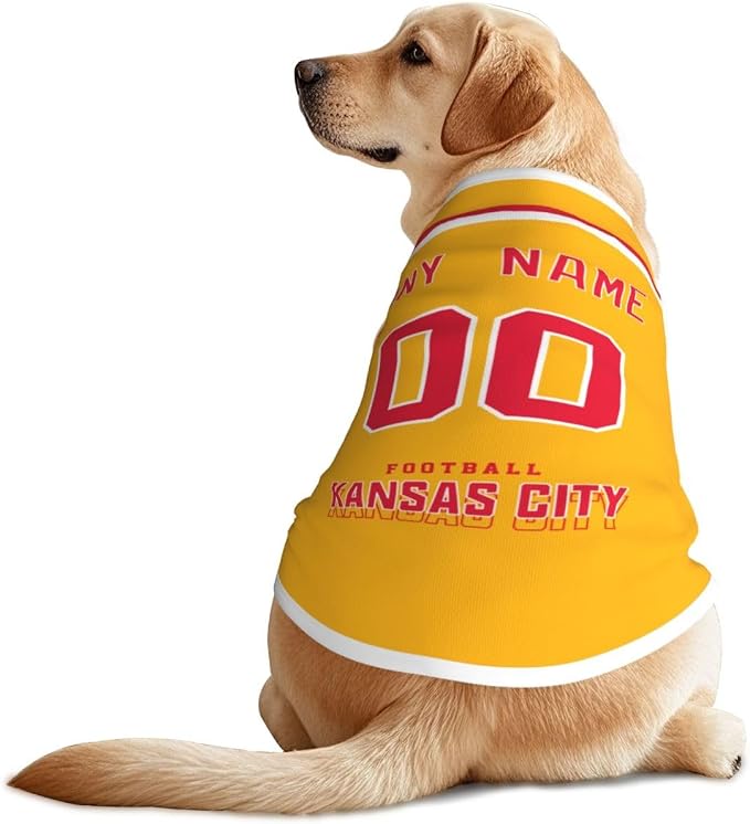 Kansas Custom Dog Clothes Pet Jersey Dog Jersey Various Sizes Customized Any - Image 2