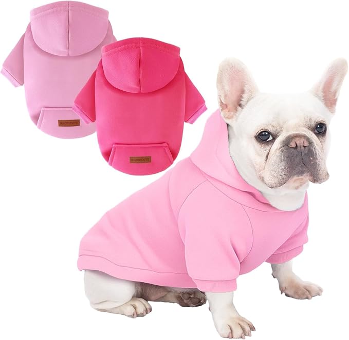2 Pack Dog Hoodie Warm Hood Dog Sweater Cold Weather Small Dogs Sweatshirt by BAOBICUTE