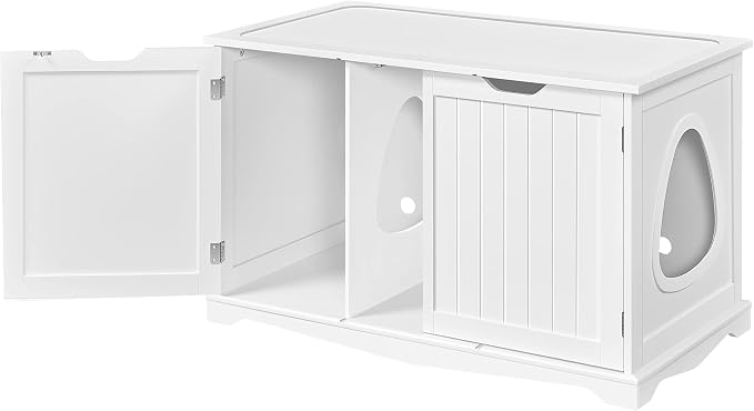 Yaheetech Cat Litter Box Enclosure, Box Cabinet Hidden, Wooden Pet Crate Kitty - Image 9