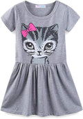 Mud Kingdom Little Girls Dresses Cotton Summer Holiday Cute Cat Dress Short by MudKingdom