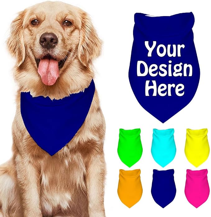 Dog Bandanas Custom Boy and Girl Dogs Scarf Add Your Design Personalized Pet by VYXONIA