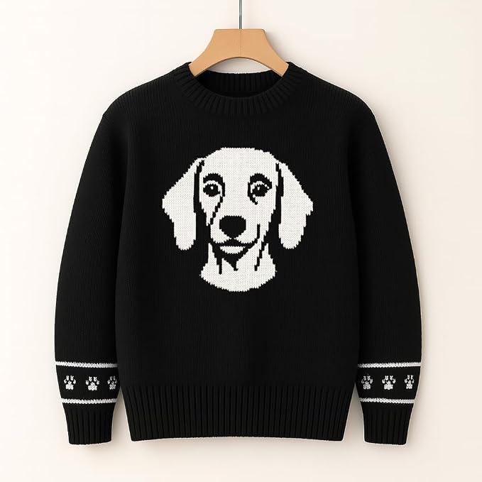 Custom Dog Knit Sweater for Women Personalized Pet Paw Print Pullover Dog Mom - Image 4