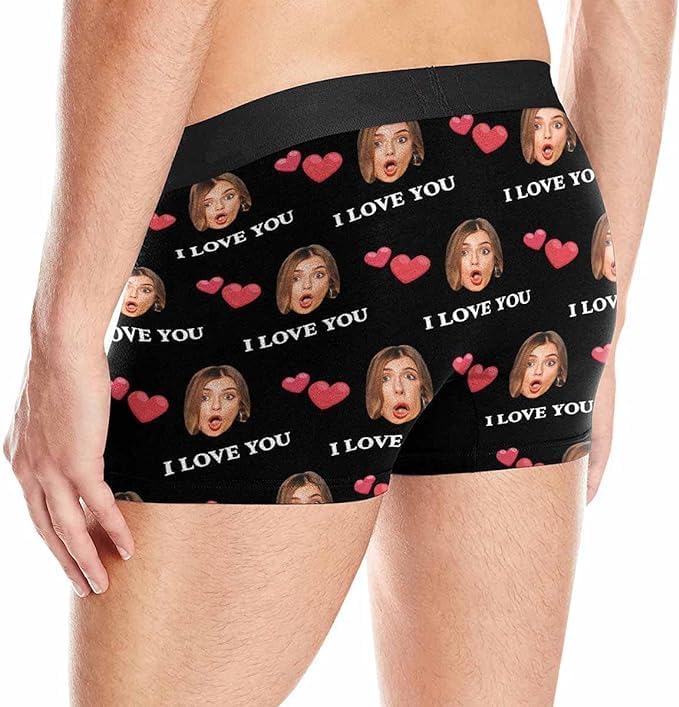 M YESCUSTOM Custom Faces Funny Short Briefs Gift - Image 4