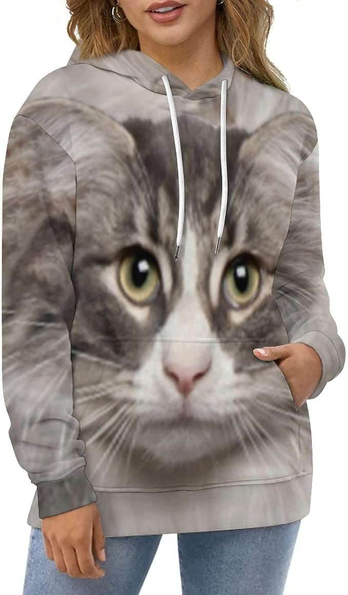 Artsadd Custom Face Unisex athletic Pockets Sweatshirt Loose Hoodie Custom - Image 5