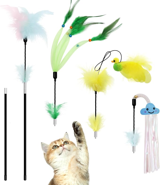 SONGWAY Cat Feather Wand Toy by SONGWAY