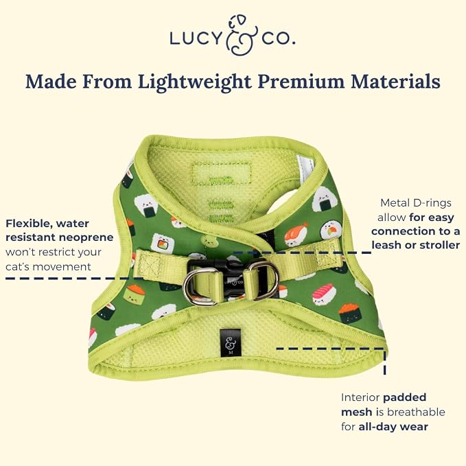 Lucy & Co. How I Roll Step-in Cat Harness & Leash Bundle – Reflective, - Image 5