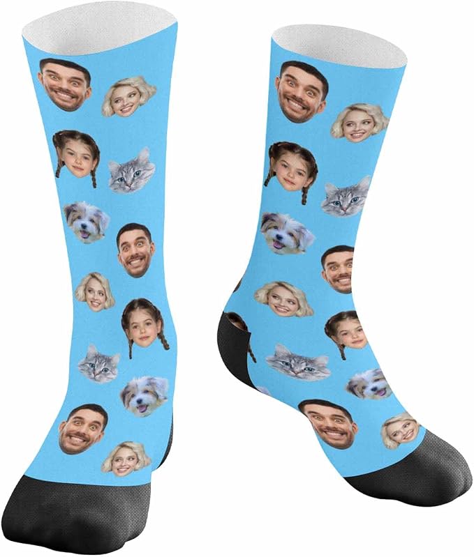 Artsadd Custom Face Socks for Dad Fathers Day Gift Novelty Personalized Photo - Image 4