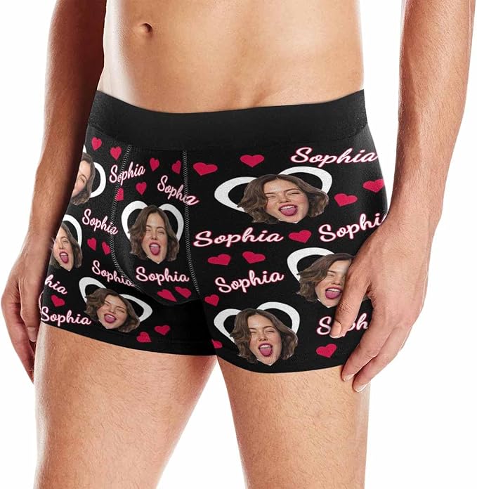 M YESCUSTOM Custom Faces Funny Short Briefs Gift - Image 2