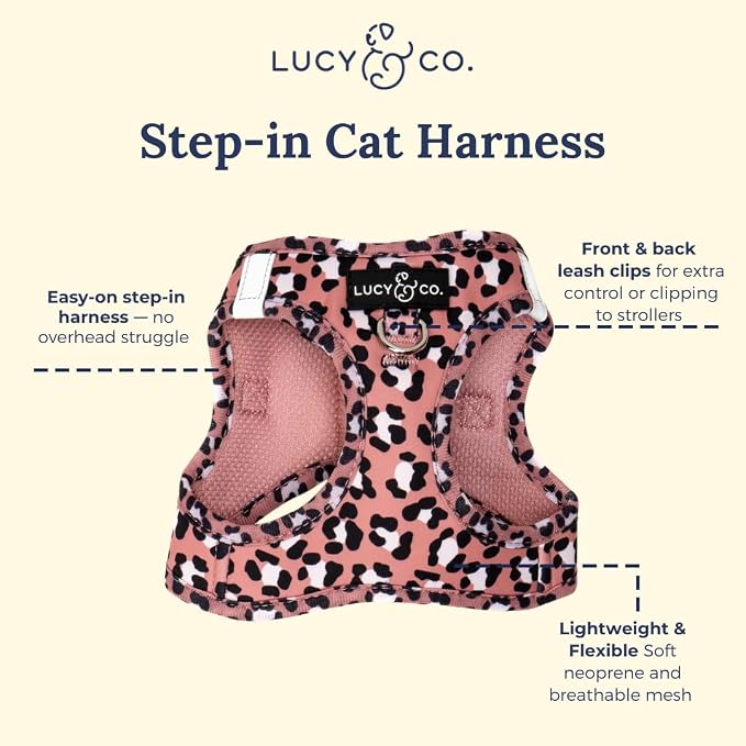 Lucy & Co. Wild Side Step-in Cat Harness & Leash Bundle – Reflective, - Image 3