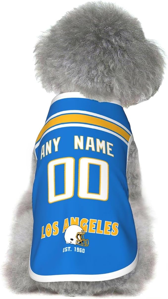 Los Angeles Dog Clothes Jersey Pet Jersey Customized Any Name & Number S-5XL by Tiffur
