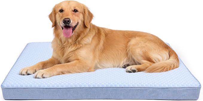 Cooling Dog Bed for Large Dogs, Orthopedic Memory Foam Pet Bed for Crate by ABETTERLIFEWITHPET