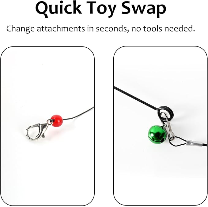 Interactive Cat Toy Bug Toys for Cats 4 Realistic Flying Bugs Cat Wand - Image 6