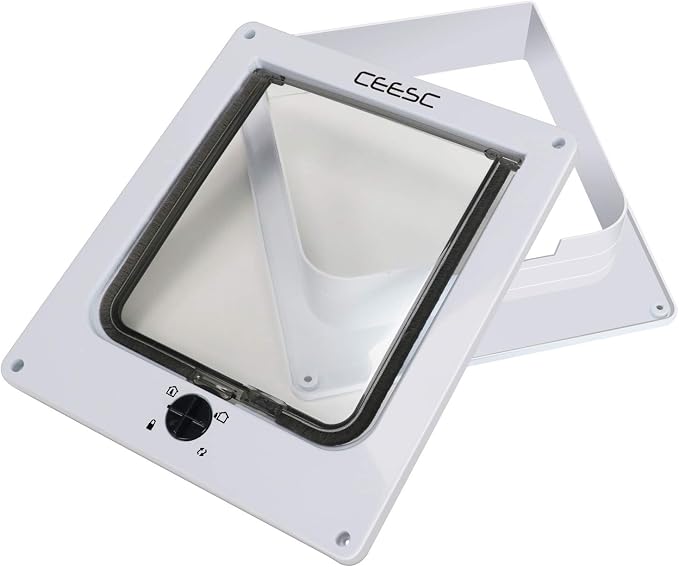 CEESC Large Cat Door for Interior/Exterior Door, Weatherproof, Rotary 4 Way - Image 7