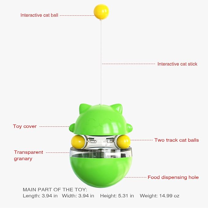 Cat Toy for Indoor Cats Wobble KittenTreat Dispensing Ball Food Dispenser - Image 4
