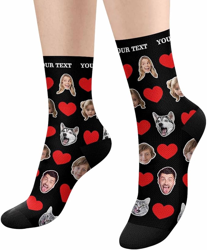 Artsadd Custom Face Socks for Women Men Cat Dog Lovers, Customized Unisex Funny - Image 5