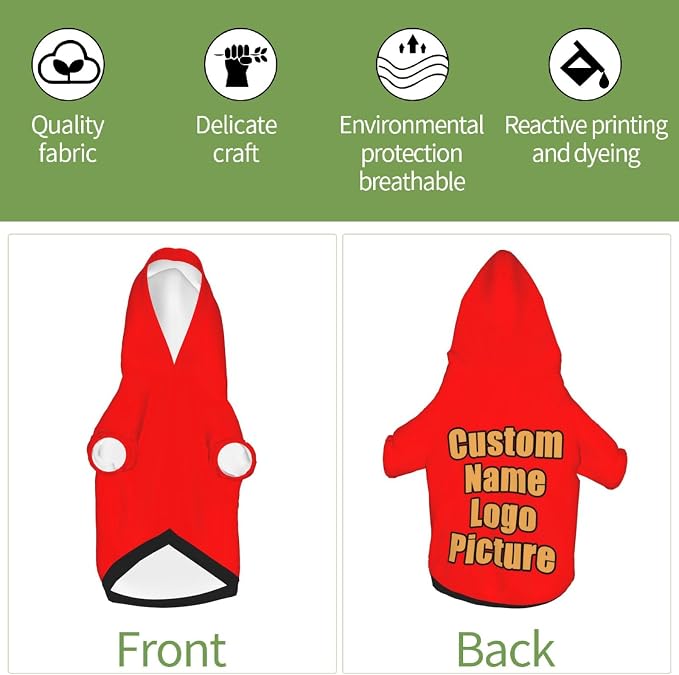 Custom Dog Hoodie for Small Medium Large Dogs Puppy Cat Costume Xmas Pajamas - Image 6