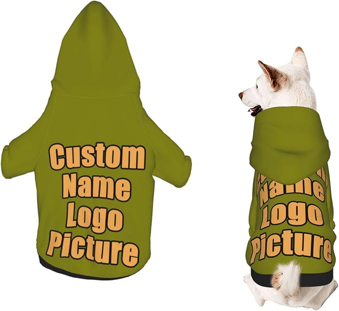 Custom Dog Hoodie for Small Medium Large Dogs Puppy Cat Costume Xmas Pajamas by AEKSCOH