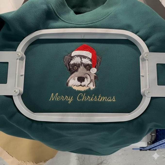 COUPLEHOODIES Custom Pet Christmas Sweatshirt – Embroidered Cat or Dog Portrait - Image 4