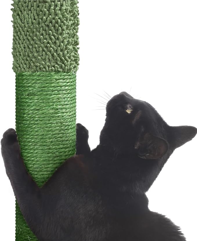 Yaheetech Cactus Cat Tree, 54.5in Tower w/Ramp, Animal-Ear Shaped Perch - Image 8