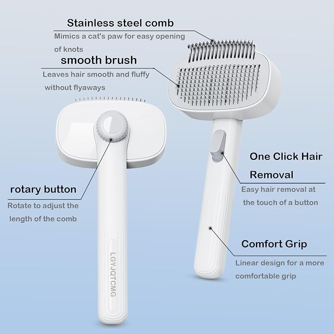 2-in-1 Pet Deshedding Brush Cat Dematting Comb - Image 3
