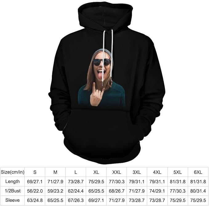 Artsadd Custom Face Unisex athletic Pockets Sweatshirt Loose Hoodie Custom - Image 3