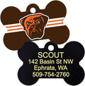 GoTags Personalized Cleveland Browns Dog Tag, Brass Metal Bone Shape Pet ID Tag by GoTags