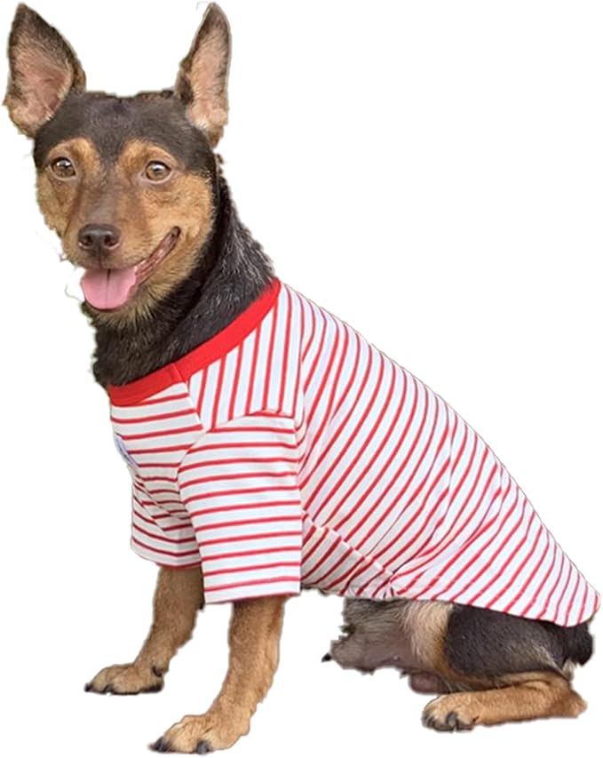 YQYS Pet T-Shirts Thick Striped Cotton Tee Shirt - Image 3