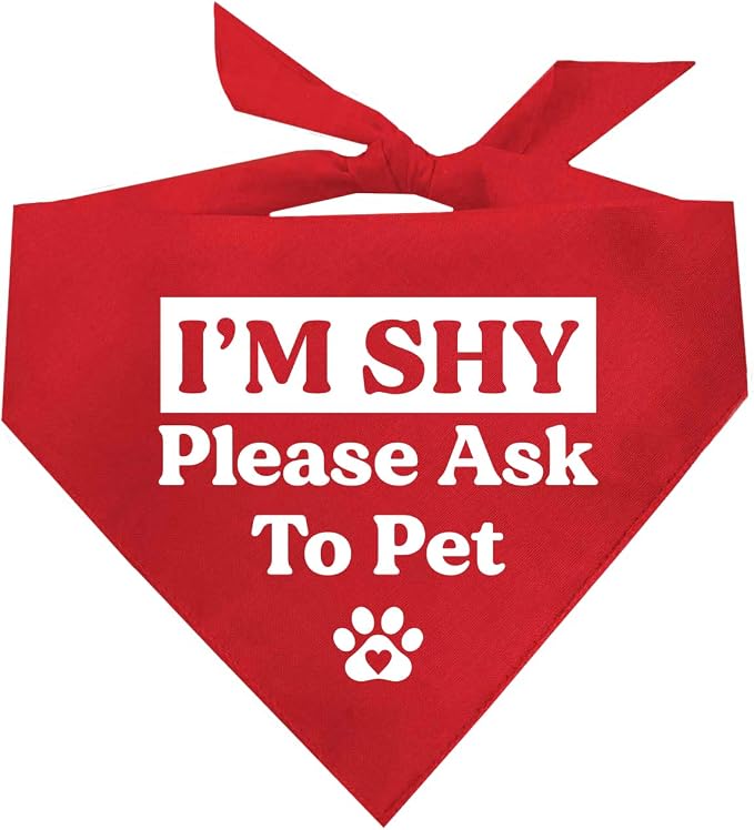 I'm Shy Please Ask to Pet Dog Bandana by TeesTails